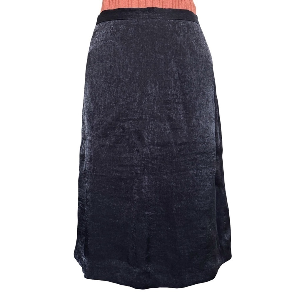 Vintage Victor Costa Black Shine A Line Skirt Size 10